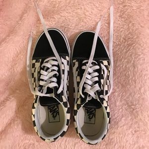 Black and Yellow Checkered Vans